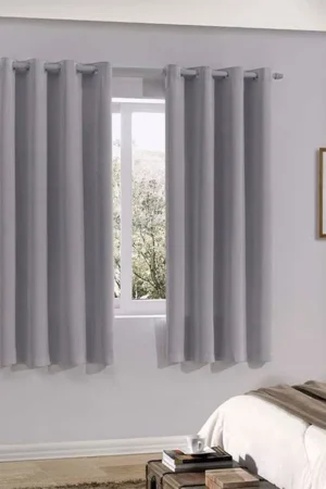 Cortina Blackout Com Voil 2,60m X 1,70m Pratika Bella Janela Titânio (Cinza)