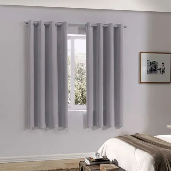 Cortina Blackout Com Voil 2,60m X 1,70m Pratika Bella Janela Titânio (Cinza)